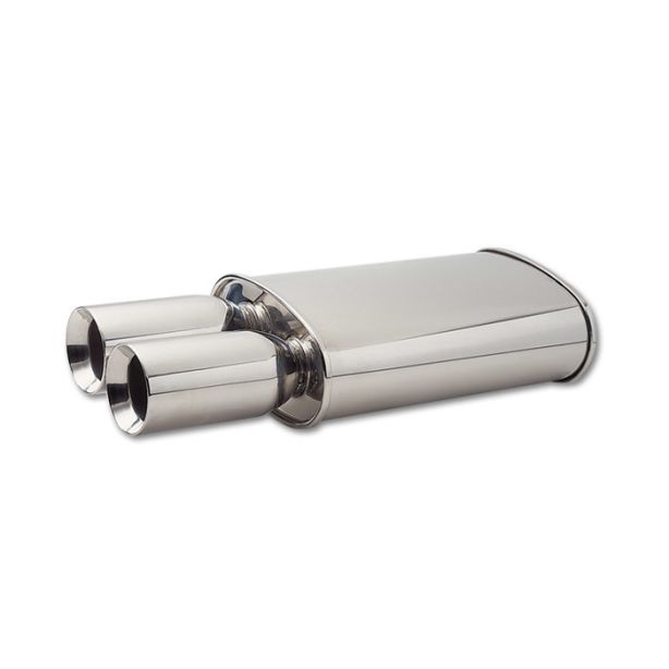 STREETPOWER Oval Muffler w/ Dual 3.5in Round Tip VIBRANT PERFORMANCE 1040