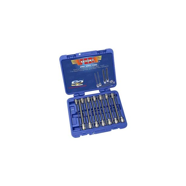 14 Piece SAE XL Hex Bit Set Ball and Straight Ends