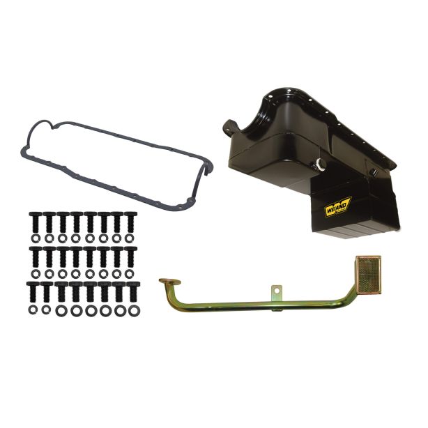 7qt Oil Pan Kit RR Sump SBF 302 79-93 Black WEIAND 5040WND