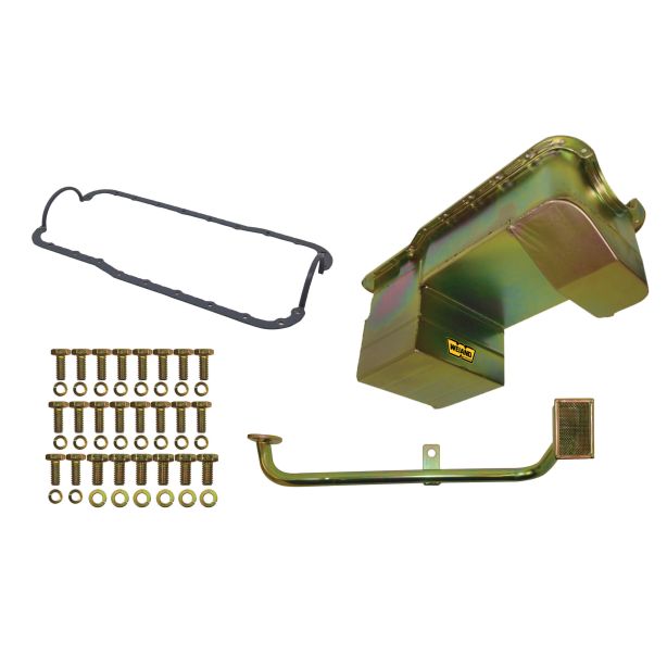 7qt Oil Pan Kit RR Sump SBF 302 79-93 Zinc WEIAND 5041WND