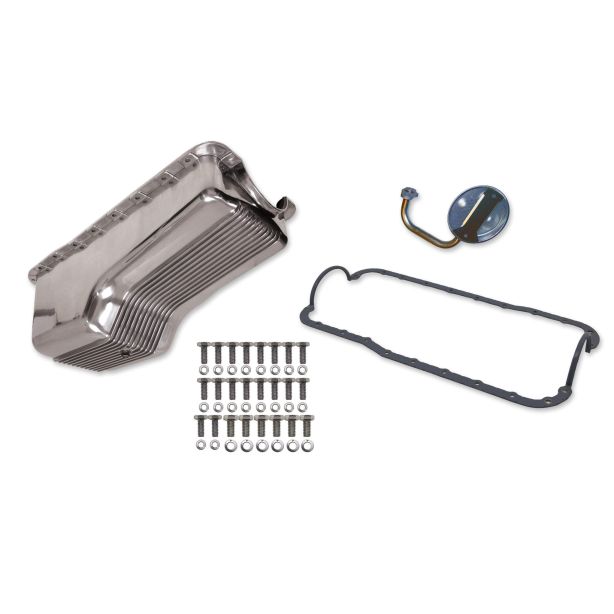 4qt Alm Finned Oil Pan Kit SBF 289/302 Polished WEIAND 6524FWND