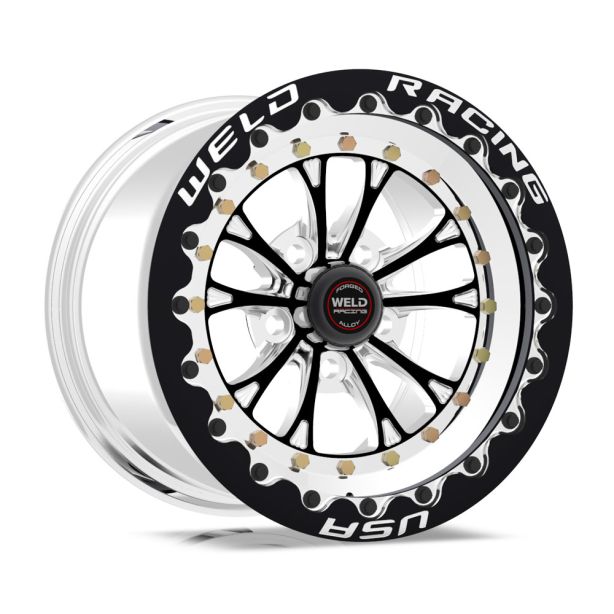 V-series Drag Wheel Blk 15x12 5x4.5 BC 6.0 BS WELD RACING 84B-512212MB