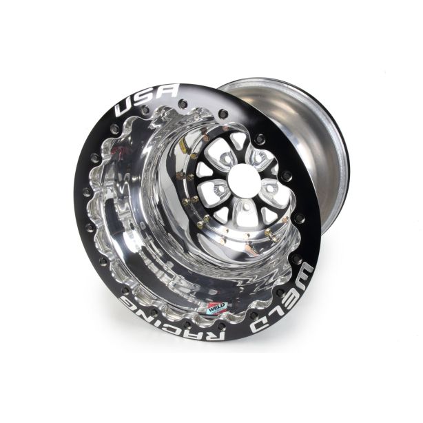 V-Series Drag Wheel Blk 16x16 5x4.75 4.0BS Dbl WELD RACING 84B-616278UB